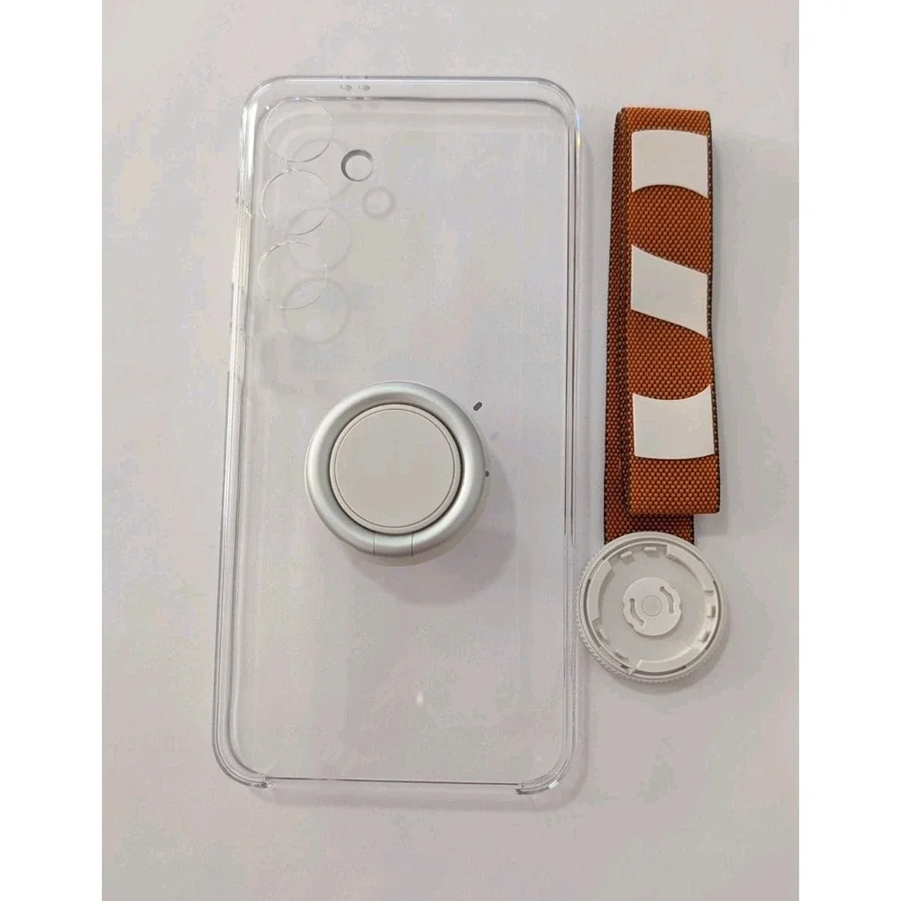 R7-Poly Samsung Clear Gadget Cover Kickstand Case Galaxy S24+‎ Plus With Strap